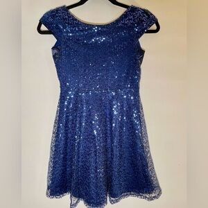 Bloom girl’s blue sequin dress. Size 12
